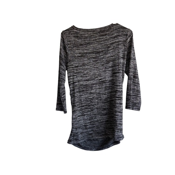 The Limited Womens Gray Black Marled 3/4‎ Sleeve Ruched Mini Dress Small - Picture 3 of 5